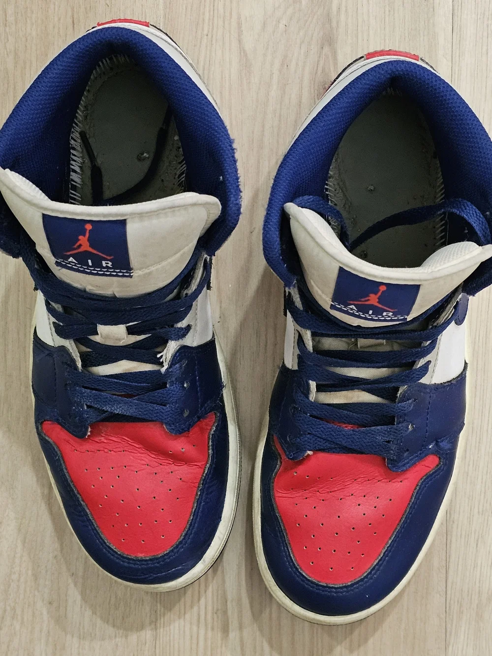 Jordan Mid Red White And Blue 4th Of July Sneakers 9.5 ?? 250 years of freedom. One iconic flag. One iconic  main image 4